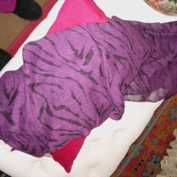 Dark Purple Zebra Scarf - Picture 4 of 4